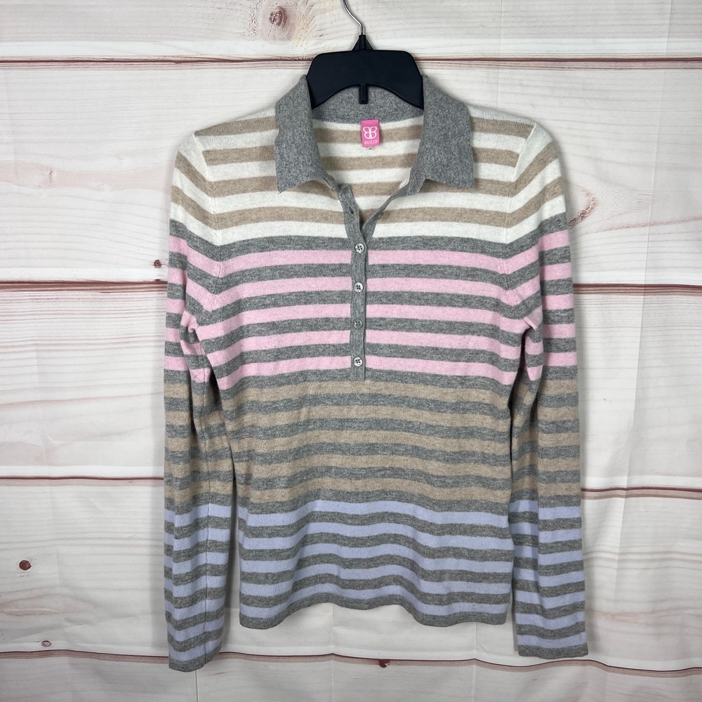 Basler Sweater Womens EU‎ 36 S Multicolor Stripe Pullover Cashmere Angora Henley